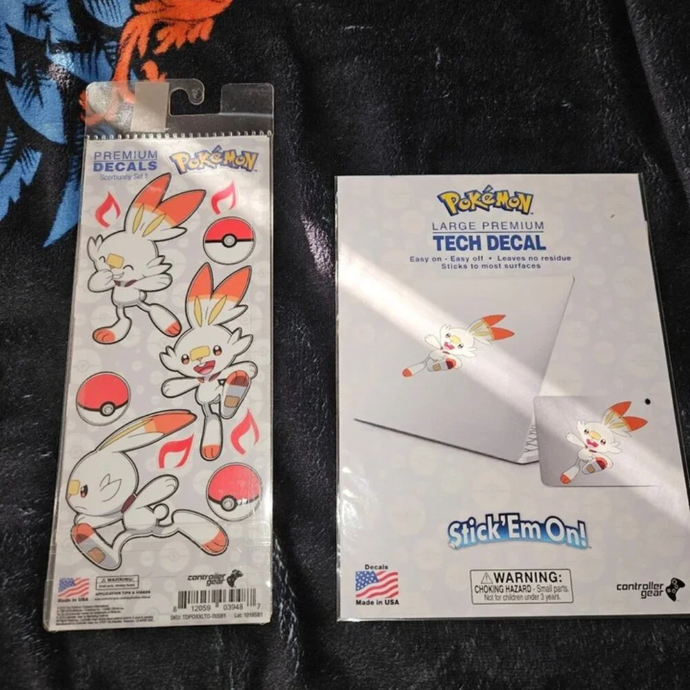 Controller Gear Pokemon Premium Decals Stickers Scorbunny Lot of 2